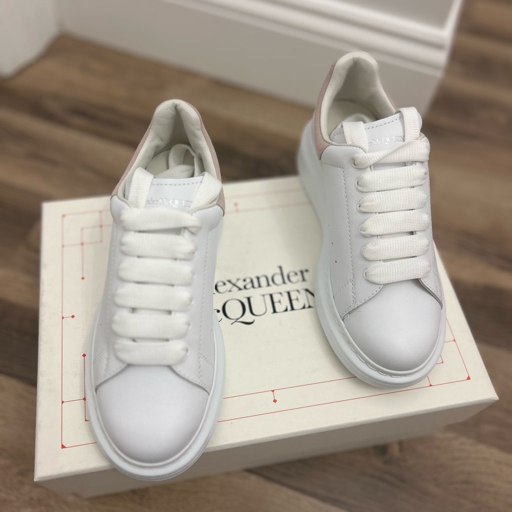 Alexander McQueen White and Pink Sneakers